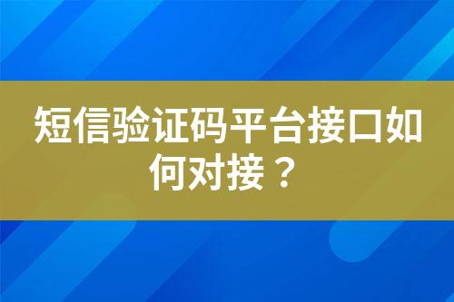 短信驗(yàn)證碼平臺(tái)接口如何對(duì)接？