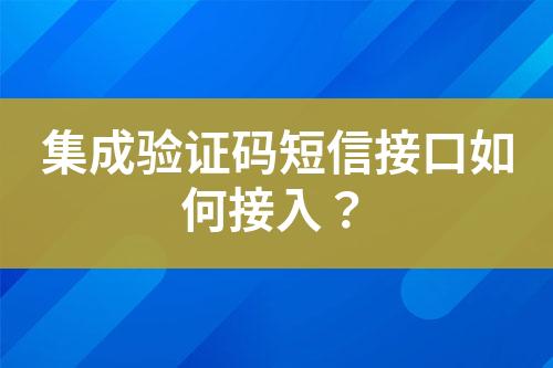 集成驗(yàn)證碼短信接口如何接入？